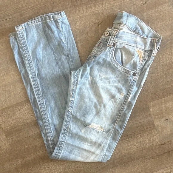 Light Blue Distressed Women's Jeans - Picture 3 of 3